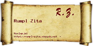 Rumpl Zita névjegykártya